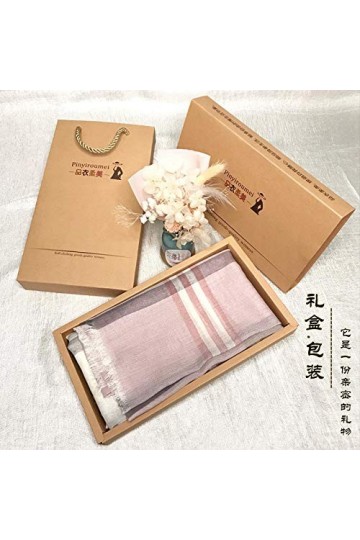 WLLLO Foulard femme mince longue section écharpe de cou écharpe crème solaire en lin surdimensionné châle-B