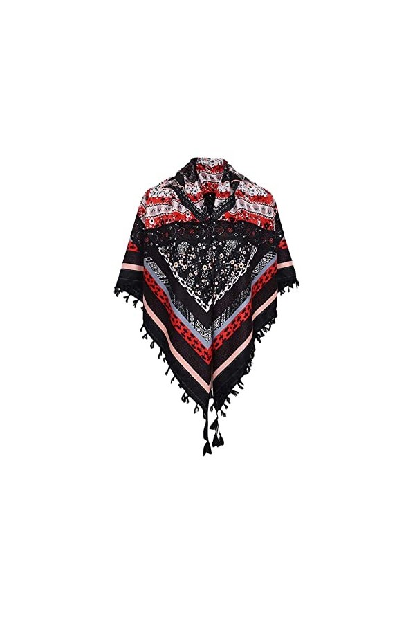 PacuM Femmes impression bouton châle écharpes femmes mode bohème écharpe Style ethnique cravate gland plus chaud ensembles fo