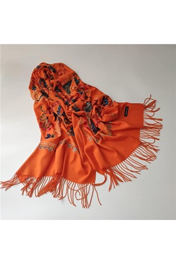 Secuos Style Ethnique Femmes Foulard Carré Châle National Russe Hijab Foulards Dames Rétro Imprimé Floral Bandana Foulard Mou