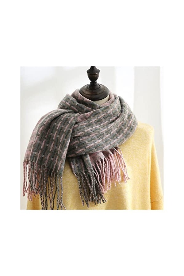 IAN LAU Écharpe Cadeau Foulard Femmes écharpe Hiver écharpe Tassel écharpe Longue châle Patchwork écharpes écharpes de Luxe F