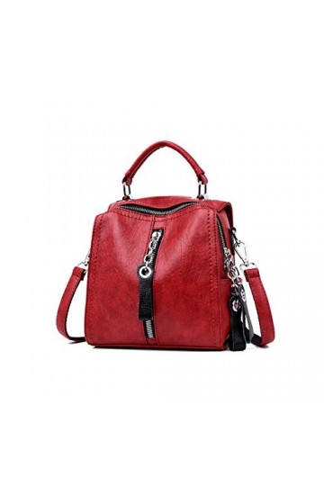 NIYUTA Mini Femmes Sac À Dos Cuir Souple Épaule Bandoulière Mignon Sacs à main Rouge