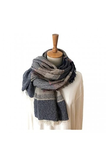 Echarpe Foulard Écharpe à Carreaux dhiver Unisexe Style Écharpes dhiver Coton Linge Longues Foulards Femmes Femmes Châle Ho