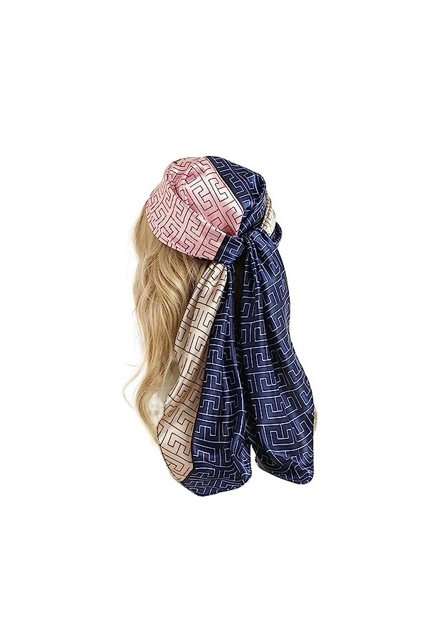 Foulard Châle Wraps Imprimer Foulard en Satin de Soie Carré Femmes Hijab Bandeau Élégant Color : Orange, Size : 90cm 