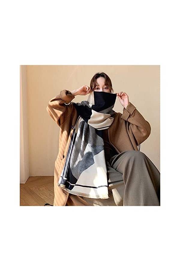 LXSWY écharpe Cachemire Femmes écharpe Plaid Hiver Chaud châle et Wrap Bandana Femme Foulard Longue Couverture épaisse Color