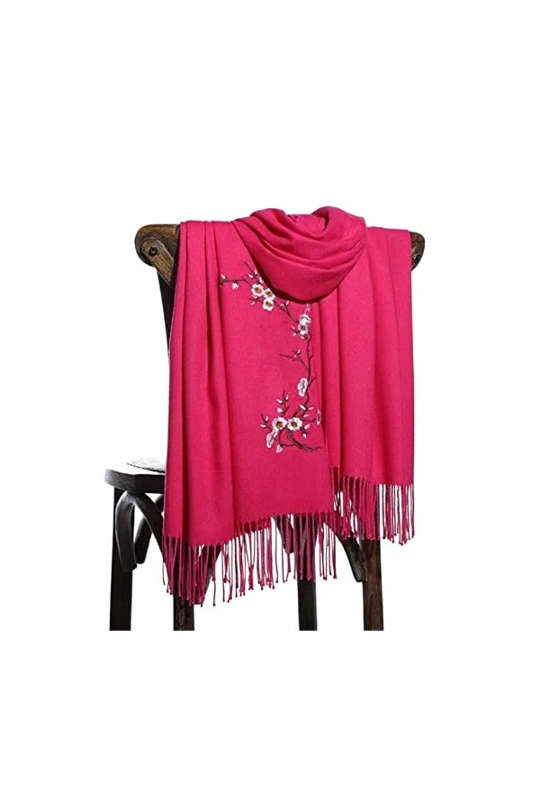 NEHHDC Foulard Écharpe Écharpe Dhiver Pour Femmes Vintage Broderie Épaisse Écharpes Chaudes Châles Foulards Châle Etole Col