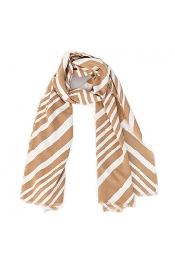 NEHHDC Foulard Écharpe Écharpe Dhiver Douce Femmes Rayure Écharpes Épaisses Pour Dame Chaud Cou Foulards Châle Etole Color 