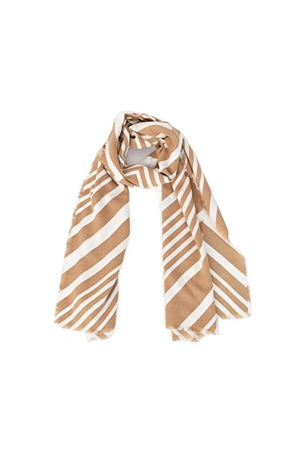 NEHHDC Foulard Écharpe Écharpe Dhiver Douce Femmes Rayure Écharpes Épaisses Pour Dame Chaud Cou Foulards Châle Etole Color 