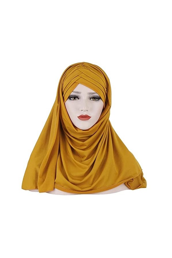 DABOURANG Hijab pour Femme Écharpe en Rayonne de Couleur Unie Hijab for Les Femmes Musulmanes Foulard de tête écharpes Turban