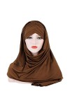 DABOURANG Hijab pour Femme Écharpe en Rayonne de Couleur Unie Hijab for Les Femmes Musulmanes Foulard de tête écharpes Turban