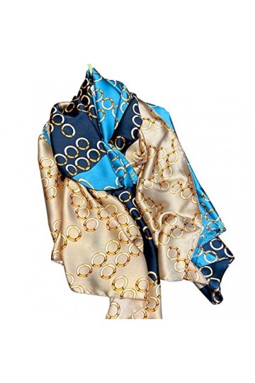 BAZIGA Dames châle Ombre Foulard en Soie Mode Longue Printemps et Automne écharpe climatiseur châle pour Femme comme indiqué