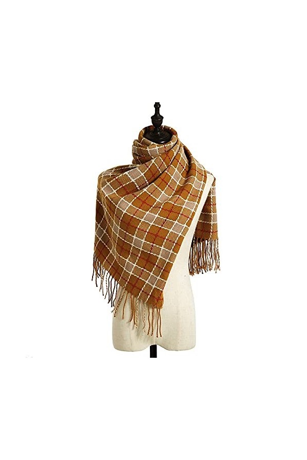 ÉCharpe Chaud Écharpe dhiver Femmes chaudes de style coréen Foulard à carreaux de style coréen Womans Chute dhiver Écharpe 