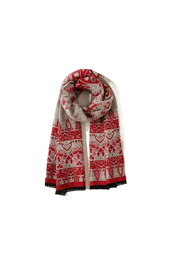 NEHHDC Foulard Écharpe Écharpe De Style National Hiver Doux Chaud Unisexe Écharpe Confortable Foulards Châle Etole Color : B