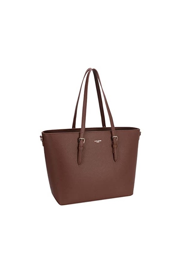 David Jones - Sac à Main Shopping Femme Grand Format - Lycée Fille - Cabas Fourre-Tout Porté Epaule Cuir PU Anse Longue - Sho
