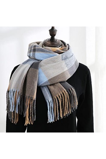 Foulard Femme Cheveux Echarpe Soie Mode Plaid Femmes Écharpe Chaud Châle Enveloppé Foulard Long Gland Femmes Écharpe Carrée É