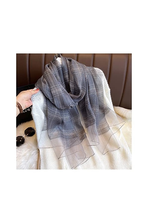 AGOUNOD Écharpe 2021 Echarpe de Soie de Luxe Femmes Hiver Chaleur Chaude enveloppe Lady Foulard Hijab Écharpes Plaid Femme Fe