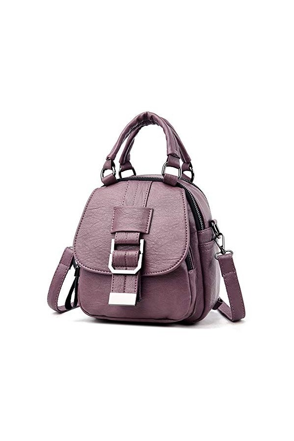 NIYUTA Mini Femmes Sac À Dos Cuir Souple Épaule Bandoulière Mignon Sacs à main fr172 Violet
