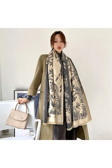 JFCXBSSL Foulard épais chaud pour femme Imprimé automne et hiver