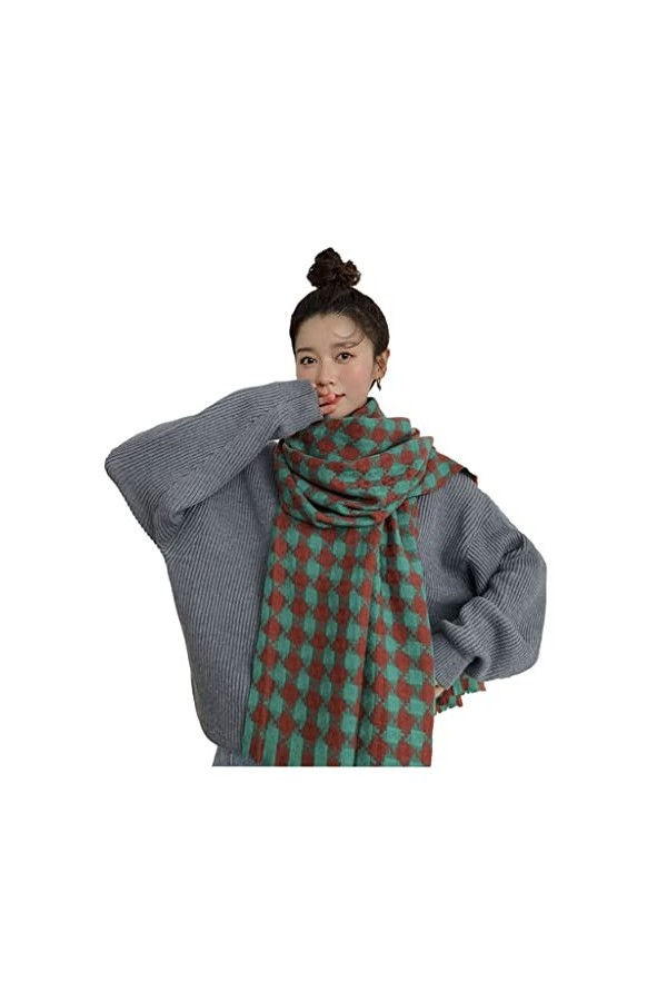 Tlilyy Classique Plaid Femmes châles écharpe épaisse Double Face Cachemire écharpe Impression Foulard écharpe Longue Douce Mo