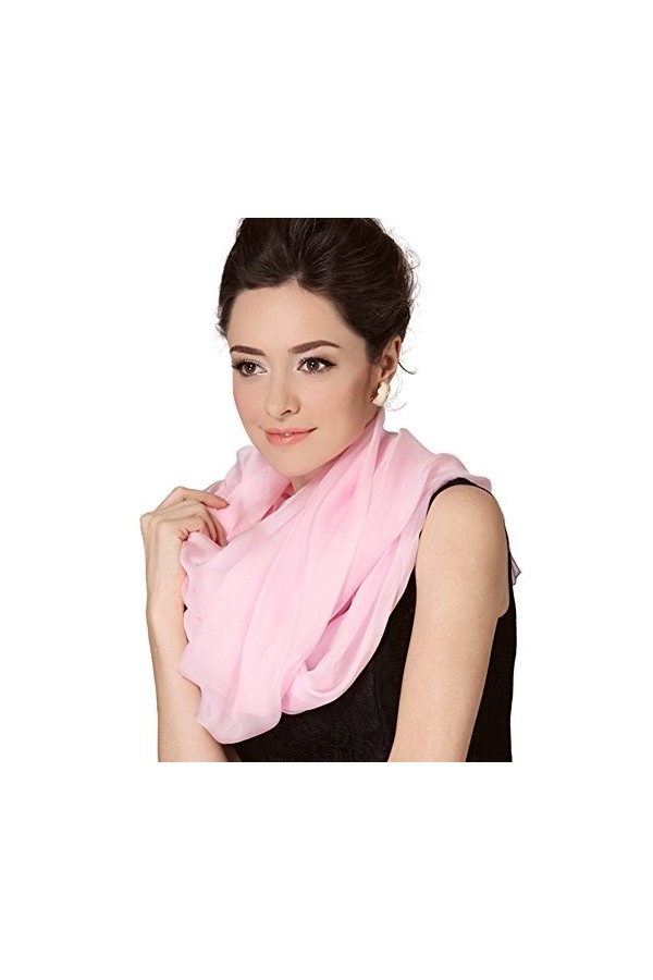 LoveSilk Georgette Foulard 100 % soie pour femme Rouge - Bleu - X-Large