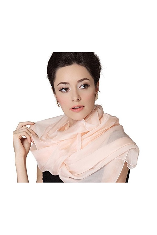 LoveSilk Georgette Foulard 100 % soie pour femme Rouge - Bleu - X-Large