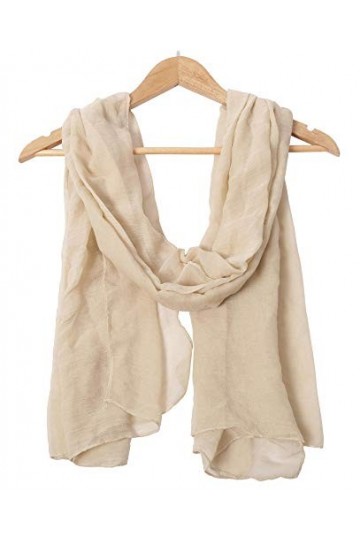 woogwin Foulard en coton léger et doux pour femme - Beige - Taille unique