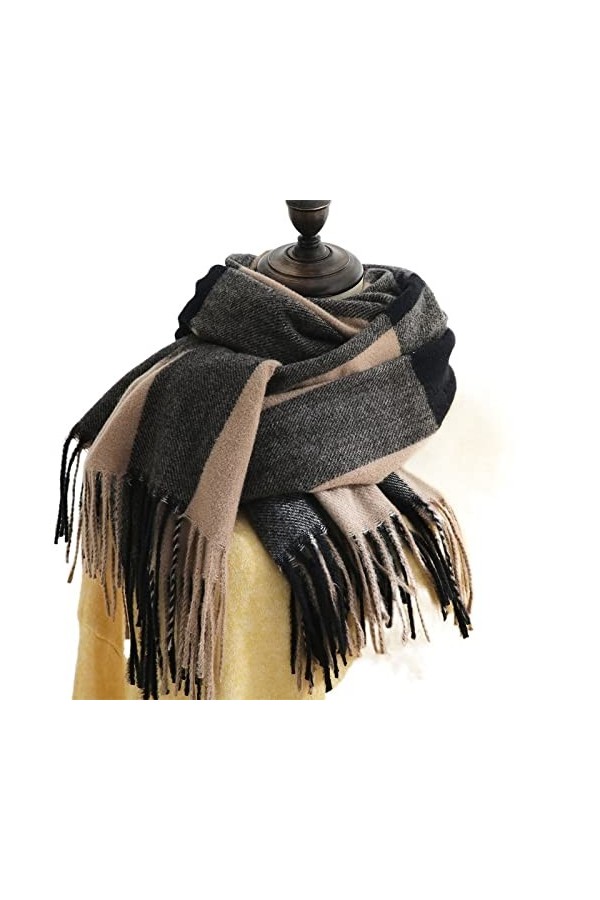Écharpe Etole Foulard Echarpe Écharpe Femmes Hiver Plaid Écharpe Tassel Imitation Écharpes de cachemire Mode Sofe Mid-Longueu