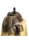 Écharpe Etole Foulard Echarpe Écharpe Femmes Hiver Plaid Écharpe Tassel Imitation Écharpes de cachemire Mode Sofe Mid-Longueu