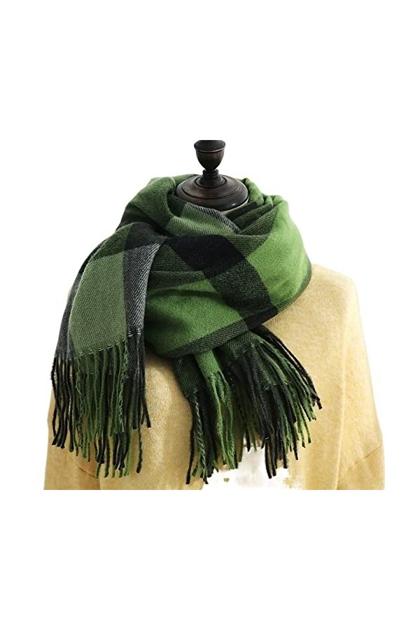 Écharpe Etole Foulard Echarpe Écharpe Femmes Hiver Plaid Écharpe Tassel Imitation Écharpes de cachemire Mode Sofe Mid-Longueu