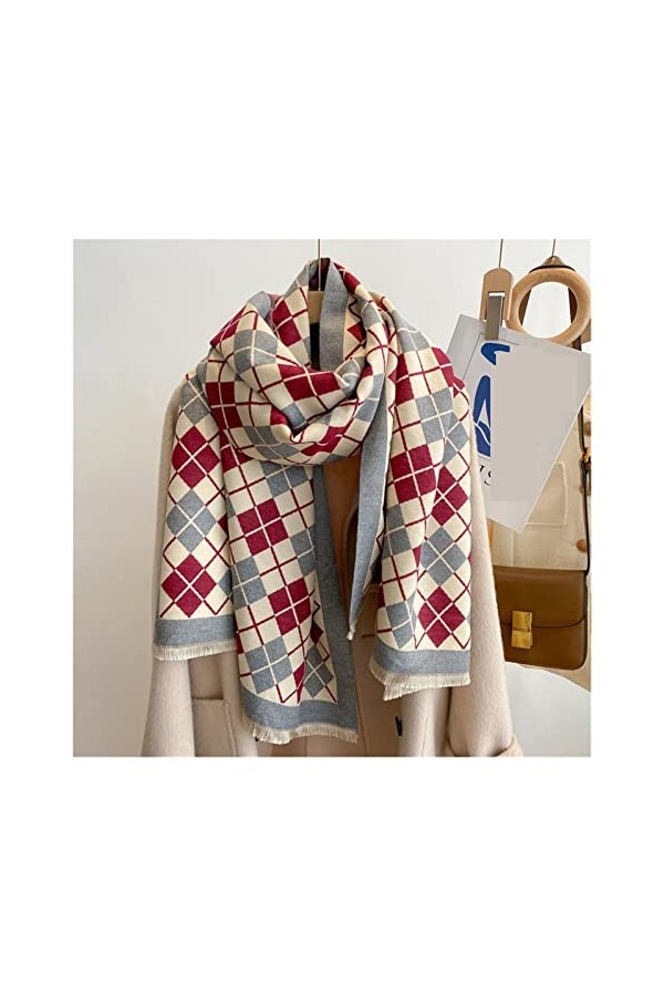 LXSWY écharpe Foulard de tête de Conception de Foulard for Les Femmes Mode Hiver Chaud Foulards en Cachemire châle enveloppe 