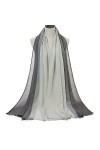 CCBUY Écharpes dhiver pour femme - Hijab en coton blanc gris écharpe pour femme Soild Shimmer avec fil dor deux couleurs Pa