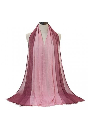 CCBUY Écharpes dhiver pour femmes - Hijab en coton rose clair écharpe pour femme Soild Shimmer avec fil dor deux couleurs P