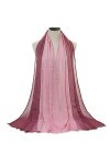 CCBUY Écharpes dhiver pour femmes - Hijab en coton rose clair écharpe pour femme Soild Shimmer avec fil dor deux couleurs P
