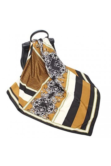 liyuzhu Nouvelle Foulard de Soie Femme Echarpe en Soie décorative de la carrée carrée de la carrée 90cm Couleur : 01, Taille