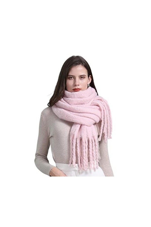 HALAHAI Écharpe Etole Foulard Echarpe Écharpe dhiver Élégante pour Femmes Châles Doux Élégant Châle Solide Femal Châle Blue