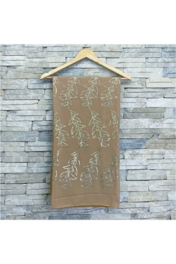 Lmtossey Écharpe pour femme musulmane, tissu de haute qualité, foulard arabe, mousseline de soie, broderie hijab