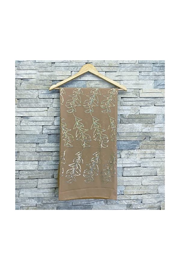 Lmtossey Écharpe pour femme musulmane, tissu de haute qualité, foulard arabe, mousseline de soie, broderie hijab