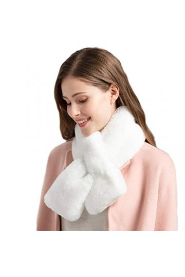 Chaud Femmes Écharpe Collier de fourrure Écharpe Faux de lapin Foulard en fourrure Faux Fourrure Collier Châle Faune Fauchant