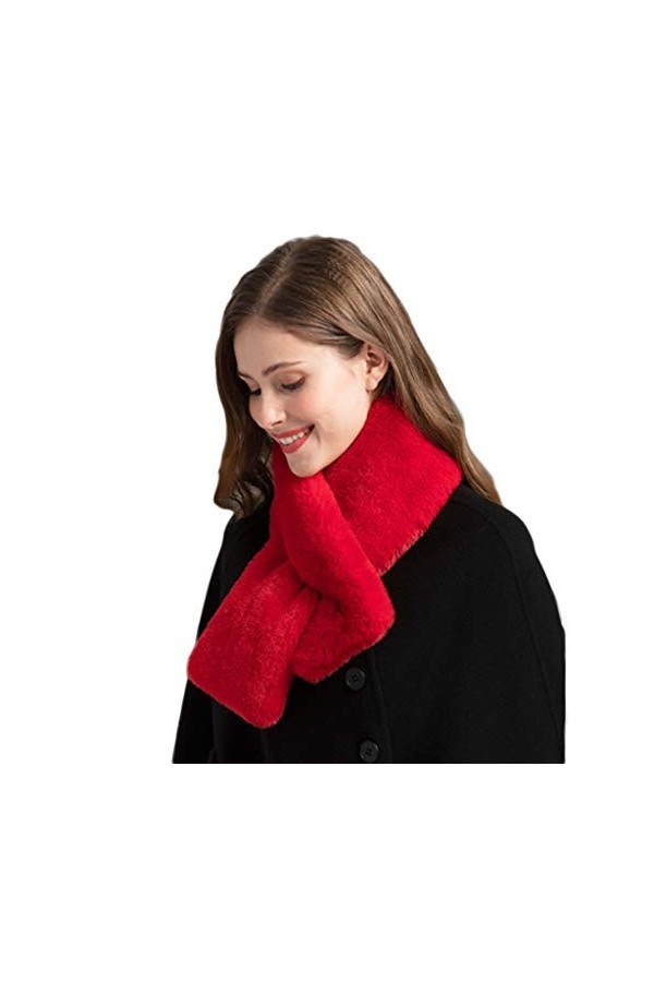 Chaud Femmes Écharpe Collier de fourrure Écharpe Faux de lapin Foulard en fourrure Faux Fourrure Collier Châle Faune Fauchant