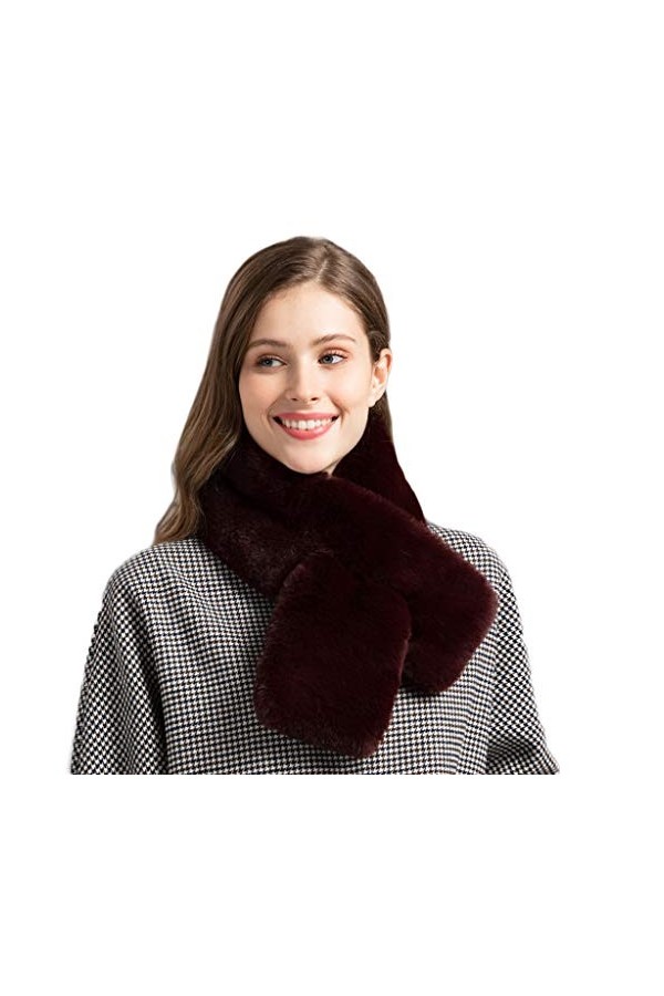 Chaud Femmes Écharpe Collier de fourrure Écharpe Faux de lapin Foulard en fourrure Faux Fourrure Collier Châle Faune Fauchant
