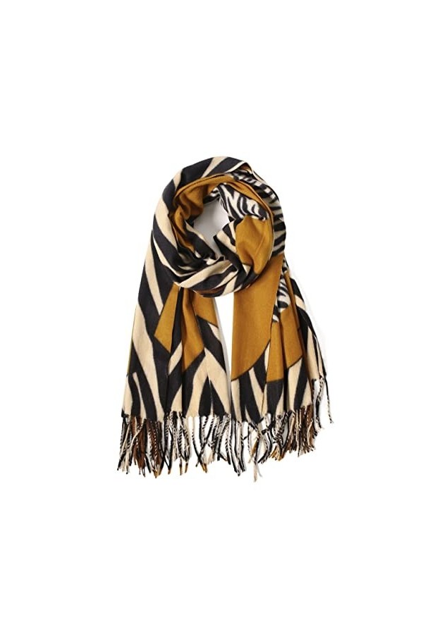VVABRA Écharpe Châle Foulard Femme Automne Hiver Dames châle enveloppe Luxe Cachemire écharpes rayées Chaudes épaissies Doubl