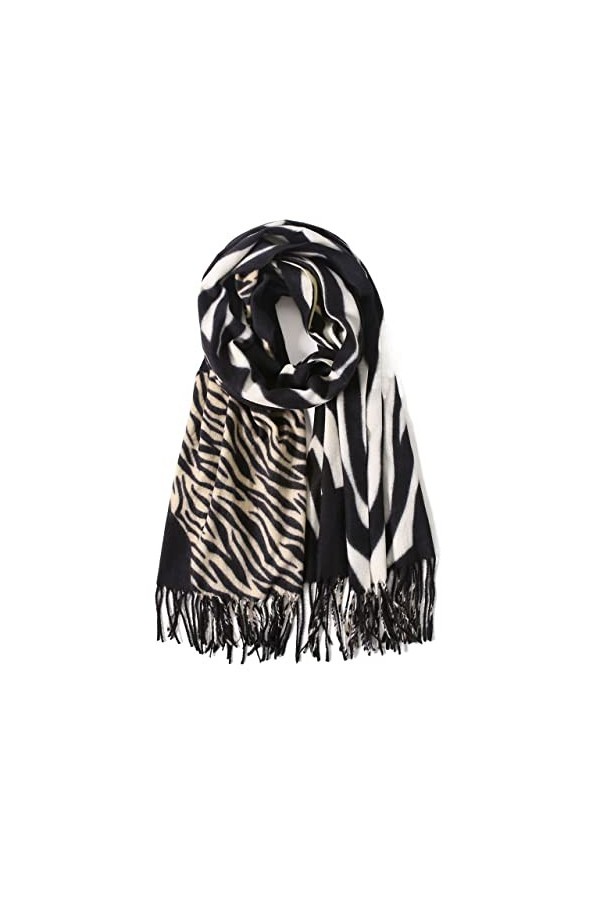 VVABRA Écharpe Châle Foulard Femme Automne Hiver Dames châle enveloppe Luxe Cachemire écharpes rayées Chaudes épaissies Doubl