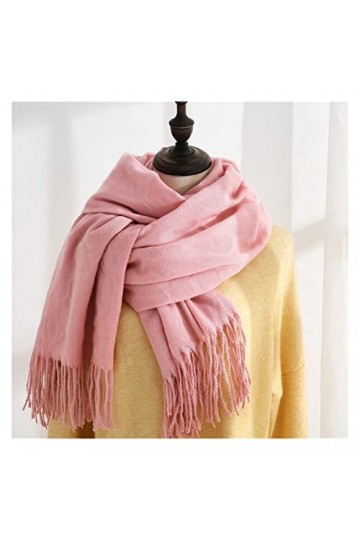 Écharpe Châle Écharpe Châle Femmes Hiver Gardez Une Enveloppe Au Chaud Grands Écharpes Solides Épaisses Foulards Dames Avec G