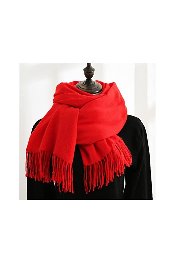 Écharpe Châle Écharpe Châle Femmes Hiver Gardez Une Enveloppe Au Chaud Grands Écharpes Solides Épaisses Foulards Dames Avec G