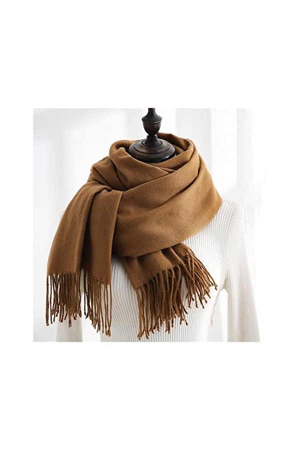 Écharpe Châle Écharpe Châle Femmes Hiver Gardez Une Enveloppe Au Chaud Grands Écharpes Solides Épaisses Foulards Dames Avec G