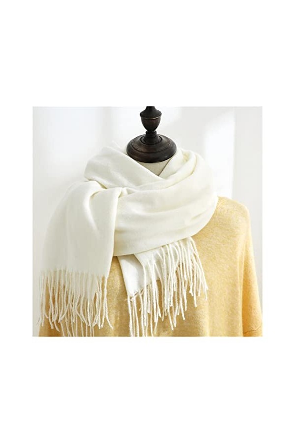 Écharpe Châle Écharpe Châle Femmes Hiver Gardez Une Enveloppe Au Chaud Grands Écharpes Solides Épaisses Foulards Dames Avec G