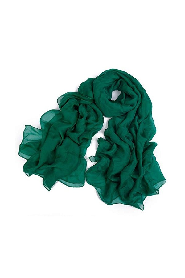 YOUXUMEI écharpe Chaude Femmes Dames Plaine Doux Longue Mulberry Foulard De Soie, Printemps et Été Climatisation Châle Double