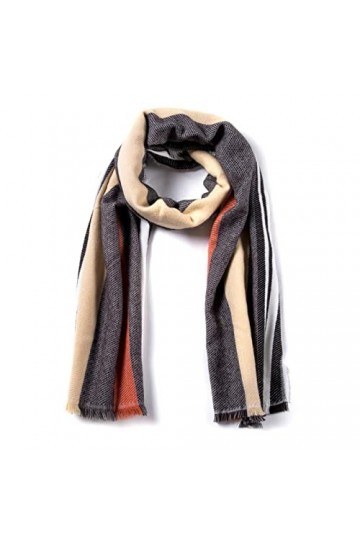 Foulard Femme Cheveux Echarpe Soie Dernière Écharpe Femmes Mode Écharpe Rayée Châle Écharpe Chaude 06