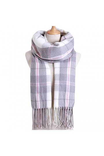 Foulard Femme Cheveux Echarpe Soie Écharpe À Carreaux De Luxe pour Dames Écharpe Chaude Mode Écharpe Décontractée 200Cmx55Cm 