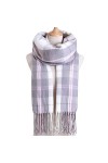 Foulard Femme Cheveux Echarpe Soie Écharpe À Carreaux De Luxe pour Dames Écharpe Chaude Mode Écharpe Décontractée 200Cmx55Cm 