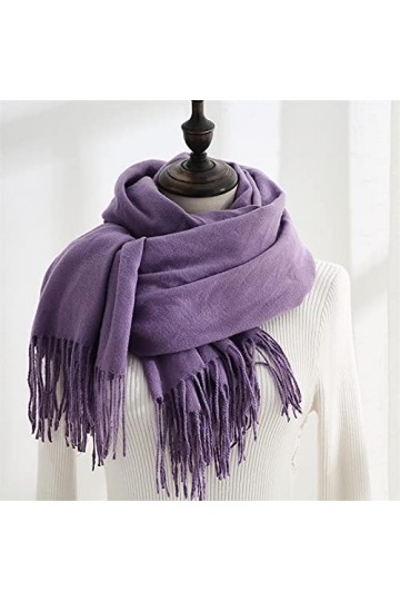 Foulard Femme Soie Cheveux pour De Hiver en Echarpe Nouvelle Écharpe Britannique De Couleur Unie pour Femmes Châle Chaud Poly